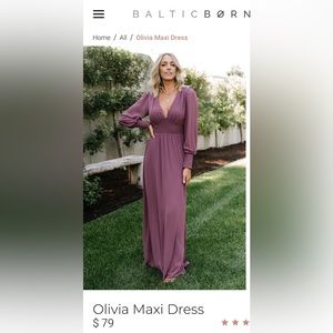 Baltic Born, Vintage Plum maxi dress in medium